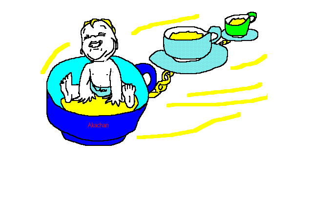 baby on a tea cup